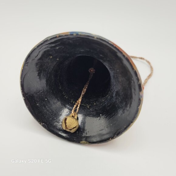 Vintage Hand Painted Lacquer Bell Ornament - Picture 7 of 8